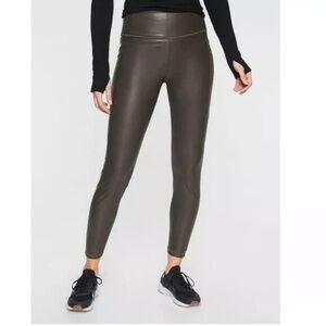 Athleta All Over Gleam Faux Leather Tights High Rise Waisted Leggings  Womens MP
